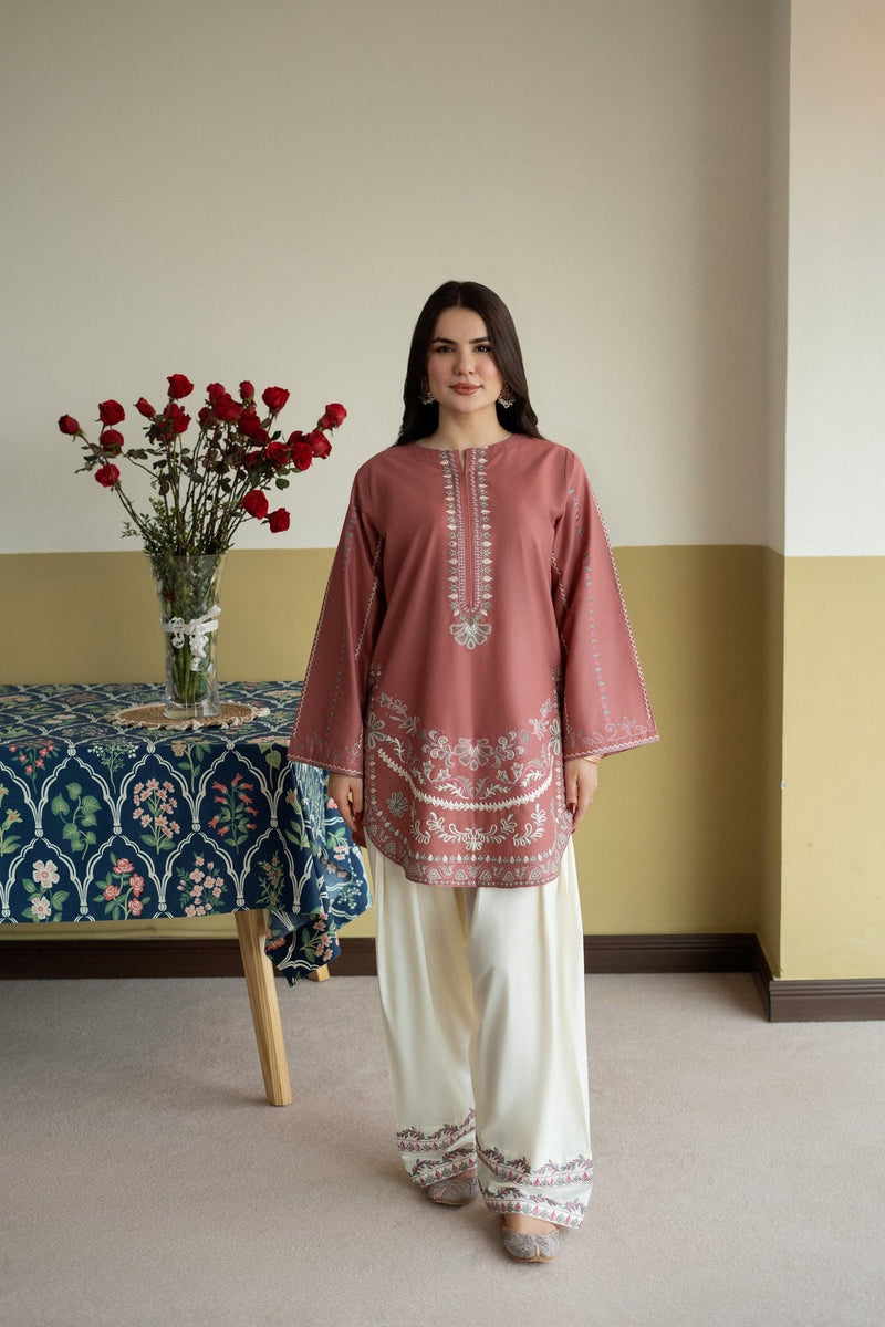 Rosy Elegance 2pc Dress