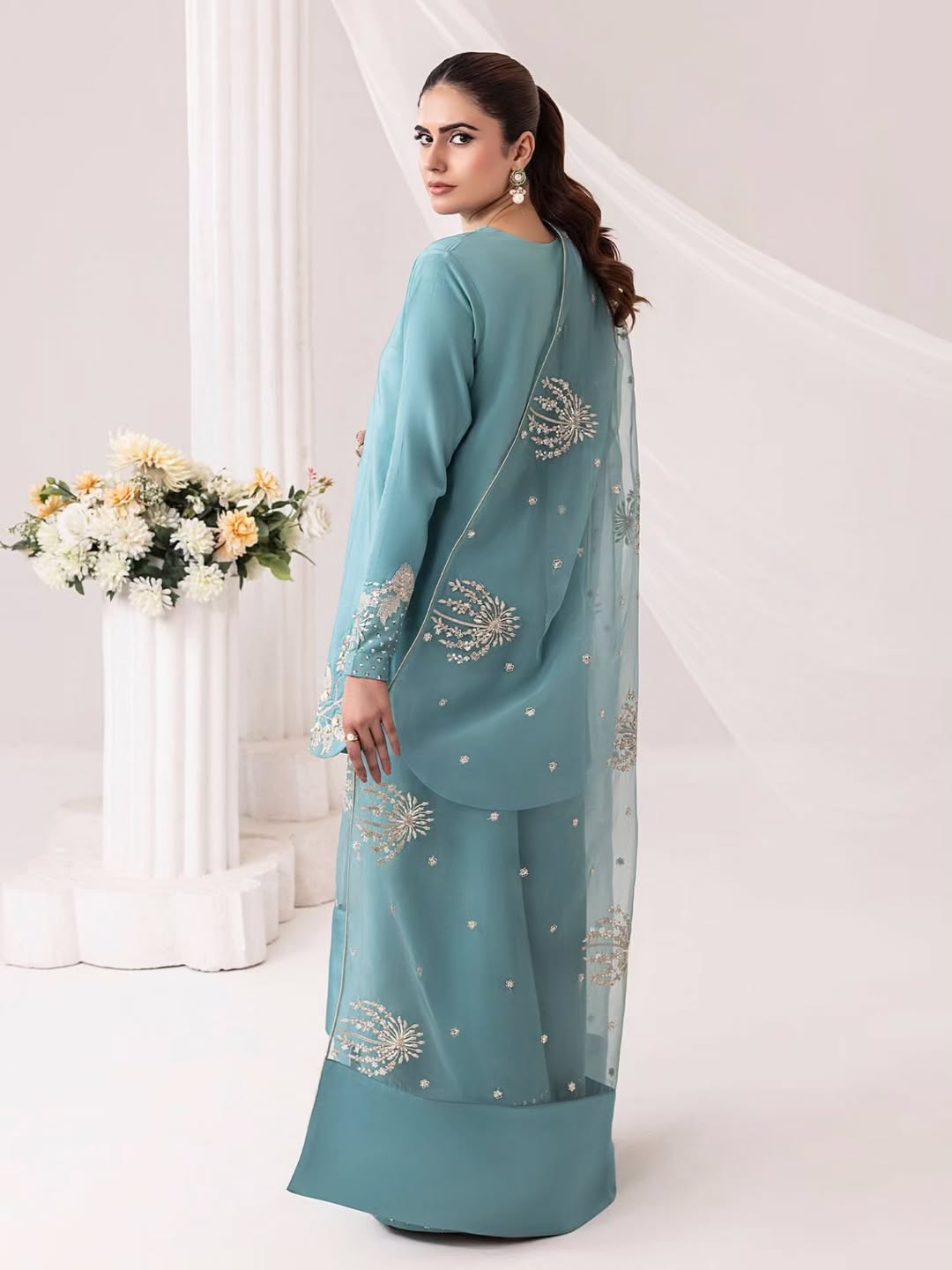 Aqua Bloom 3pc Dress