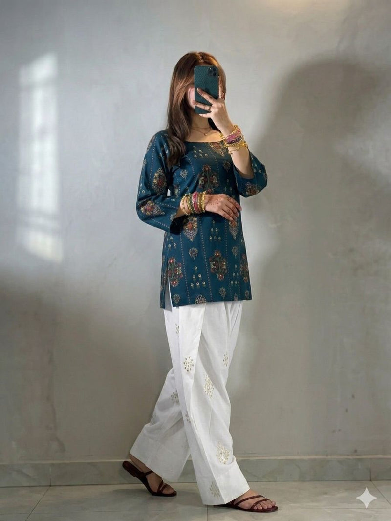 Anarkali 2pc Printed Dress(farshi Shalwar)