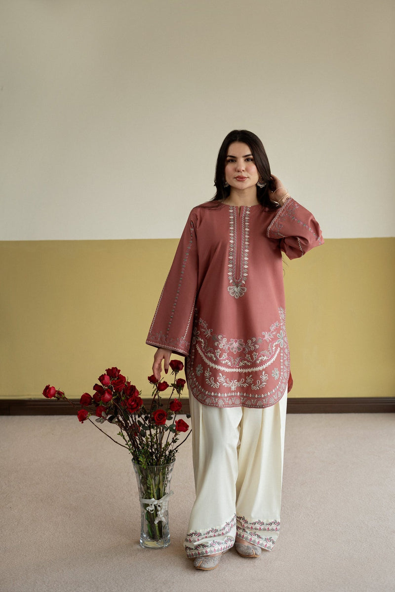 Rosy Elegance 2pc Dress