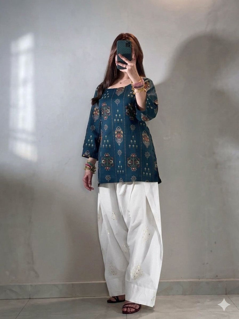 Anarkali 2pc Printed Dress(farshi Shalwar)